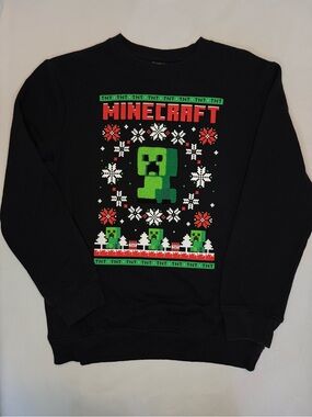 Minecraft Kids Black Graphic Crewneck Sweater